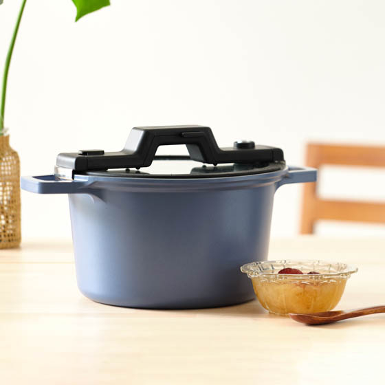 NEOFLAM Smart Cook系列低壓悶煮鍋24cm海藍色(電磁底)